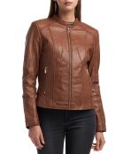 Veste en Cuir Angelina cognac