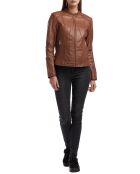 Veste en Cuir Angelina cognac