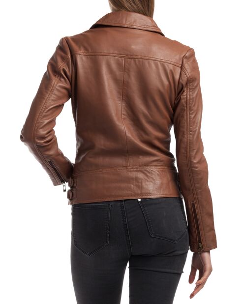 Veste en Cuir Carla cognac