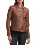 Veste en Cuir Carla cognac