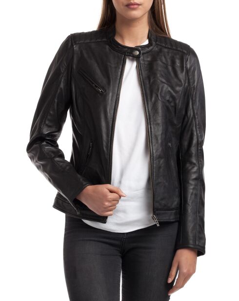 Veste en Cuir Cindy noire