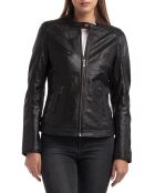 Veste en Cuir Cindy noire