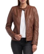 Veste en Cuir Cindy cognac