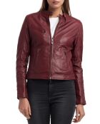 Veste en Cuir Cindy bordeaux