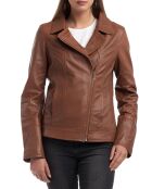 Veste en Cuir Elodie cognac