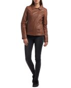 Veste en Cuir Elodie cognac