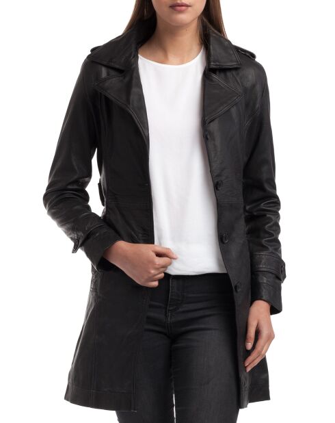 Veste en Cuir Elsa noire