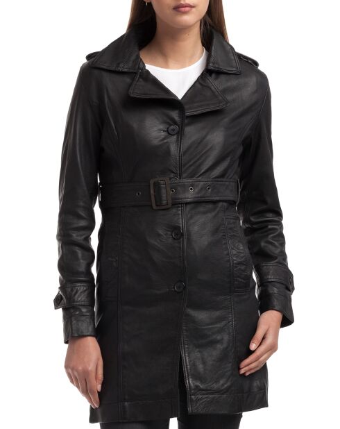 Veste en Cuir Elsa noire