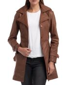 Trench en Cuir Elsa cognac