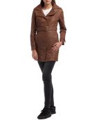 Trench en Cuir Elsa cognac