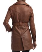 Trench en Cuir Elsa cognac