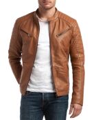 Veste en Cuir Flash cognac