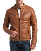 Veste en Cuir Flash cognac