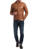 Veste en Cuir Flash cognac