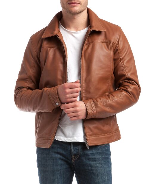 Veste en Cuir Karlton cognac