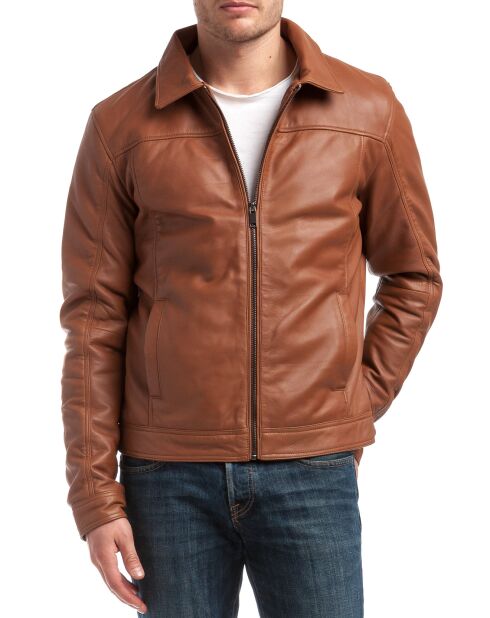 Veste en Cuir Karlton cognac