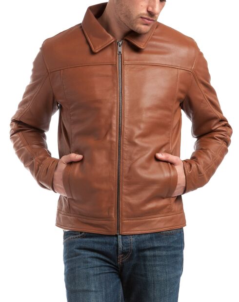 Veste en Cuir Karlton cognac