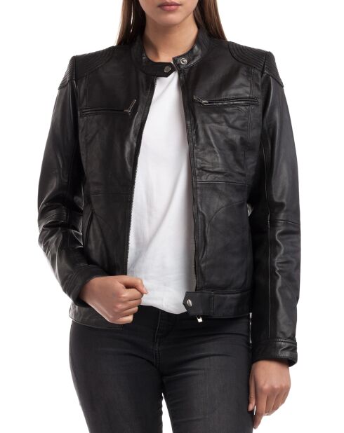 Veste en Cuir Katia noire