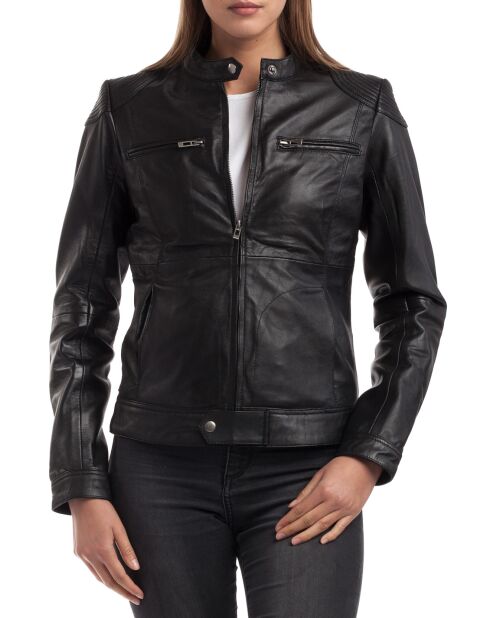 Veste en Cuir Katia noire