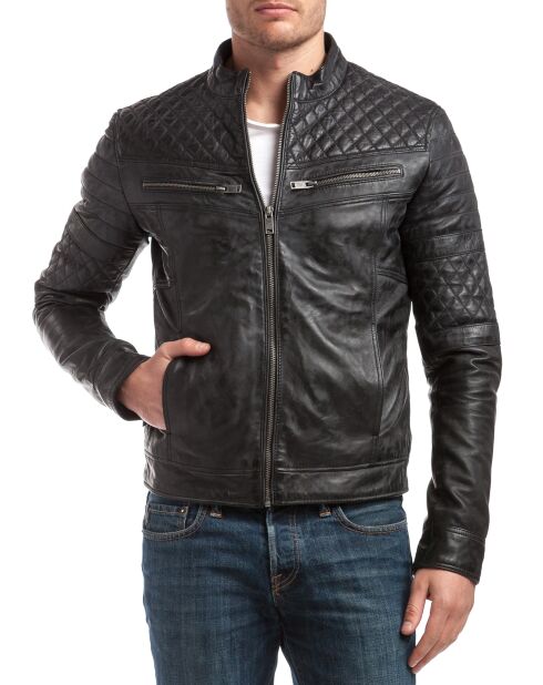 Blouson en Cuir Marcus noir vintage