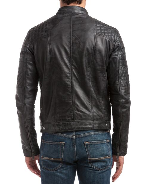 Blouson en Cuir Marcus noir vintage