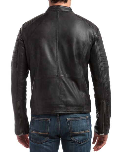 Veste en Cuir Neil noire