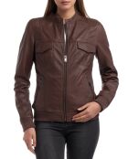 Veste en Cuir Oliv marron