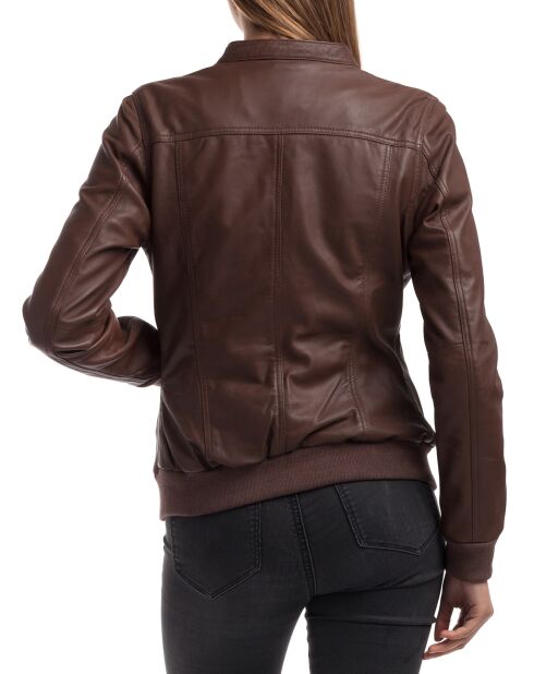 Veste en Cuir Oliv marron