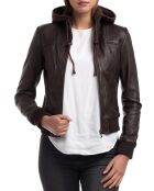 Veste en Cuir Roxane marron