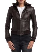 Veste en Cuir Roxane marron