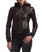 Veste en Cuir Roxane marron