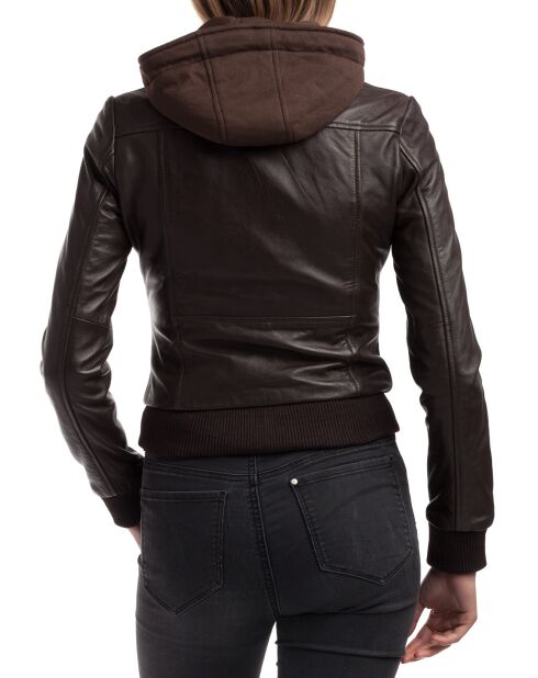 Veste en Cuir Roxane marron