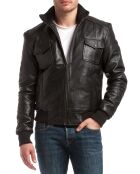 Veste en Cuir Simon noire