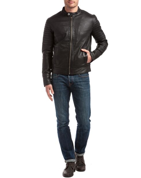 Blouson en Cuir Tristan noir