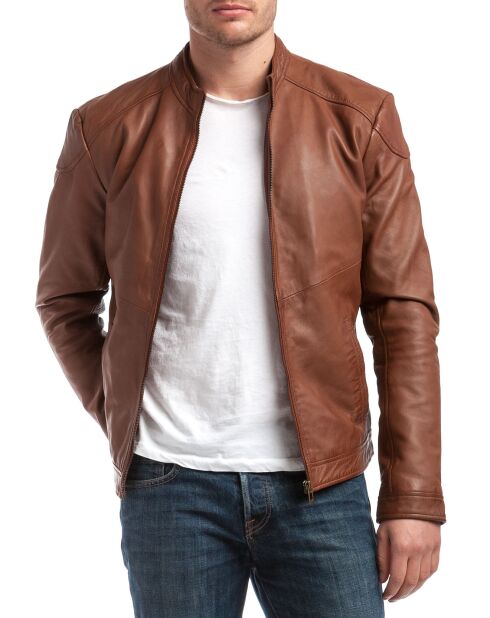 Veste en Cuir Zuzarte cognac