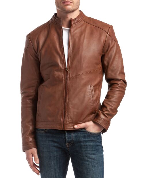 Veste en Cuir Zuzarte cognac