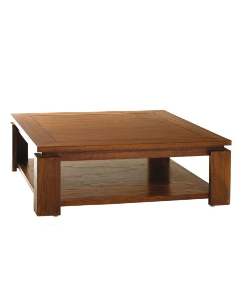 Table basse avec sous plateau chocolat - D.90xH.32 cm