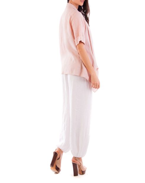 Gilet 100% Lin Laurence rose