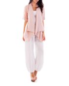 Gilet 100% Lin Laurence rose