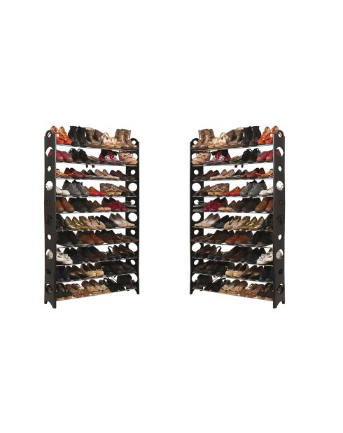 Étagère à chaussures modulable 50 paires gris/noir - 154x105x20 cm