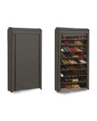 Étagère à chaussures modulable 50 paires + housse grise - 91x20x154.5 cm