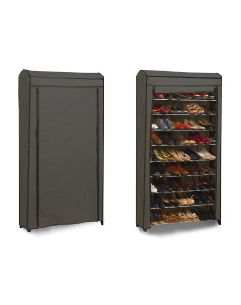 Étagère à chaussures modulable 50 paires + housse grise - 91x20x154.5 cm