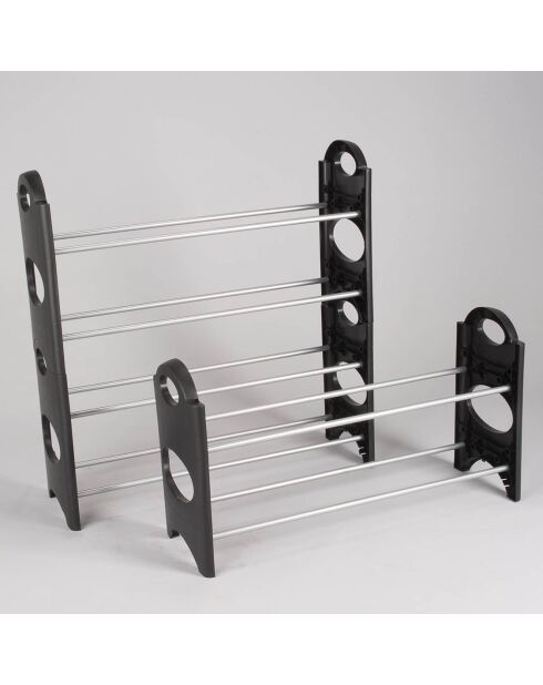 Étagère à chaussures modulable 50 paires + housse grise - 91x20x154.5 cm