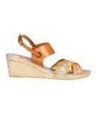 Sandales compensées en Toile & Cuir Talma multicolore Talon 7cm