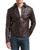 Veste en Cuir Carlo marron