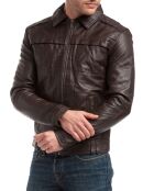 Veste en Cuir Carlo marron