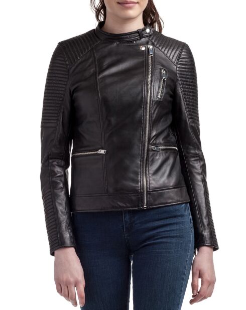 Veste en Cuir Leonie noire