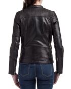 Veste en Cuir Leonie noire