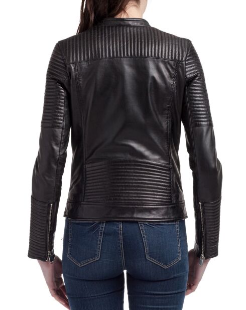 Veste en Cuir Leonie noire