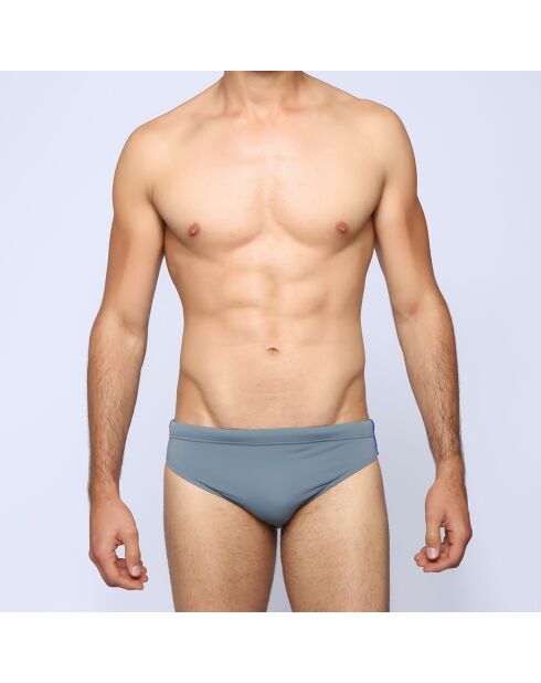 Mittelgrauer gestreifter Badeslip